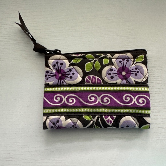 Vera Bradley coin purse Plum Petals EUC - Picture 1 of 2